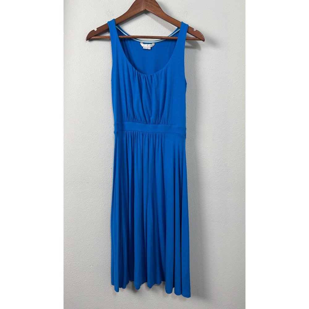 Boden Blue Pleated Jersey Midi Dress Sleeveless WH607 Size 4 Travel Vacation - Picture 2 of 10